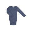 Merino body dětské dlouhý rukáv modré denim melange Smallstuff