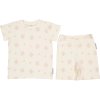 Bambusová letní dvoudílná souprava tričko a kraťasy Beige Clover Geggamoja