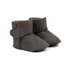 Dětské teplé kožené capáčky Booty™ Sheepskin šedé Gray POM POM