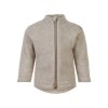 Dětská mikina na zip merino-fleece barva hnědá Melange Offwhite Mikk-Line