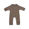 Merino overal bez kapuce s dvojitým zipem hnědý Nature Melange Smallstuff