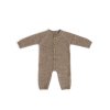 Pletený overal z merino vlny pro děti hnědý Nature melange Smallstuff