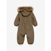 Dětská teplá zimní kombinéza s umělou kožešinou Color Kids - hnědá Fossil