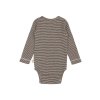 Merino body dětské dlouhý rukáv PP901 Dante PETIT PIAO - hnědé Coffee Bean/Dark Off White
