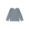 Dětské triko s dlouhým rukávem z merino vlny PETIT PIAO - modré Ensign blue/dark off white
