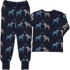 Bambusové dvoudílné rostoucí pyžamo Geggamoja - Navy Dala horse