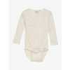Dětské zavinovací body s dlouhým rukávem z bavlny a modalu Minymo - béžové Seedpearl