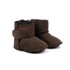 Dětské teplé kožené capáčky Booty™ Sheepskin POM POM - Dark Brown