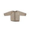 Dětský cardigan z bouclé merino vlny na zip Smallstuff - nature melange