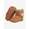 Dětské zateplené capačky z jehněčí kůže EN FANT - hnědé Leather brown