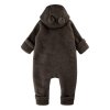 Merino overal na zip s oušky pro děti Mikk-Line - hnědý Dark Brown Melange