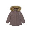 Dětská zimní bunda s umělou kožešinou 11107 Mikk-line - hnědá Sparrow