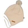 Dětská pletená čepice na provázek s windproof membránou Geggamoja - béžová