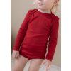 Dětské body z merino vlny a hedvábí Cosilana s dlouhým  rukávem červené