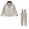 Dětská nepromokavá souprava zateplená béžová do větru i deště EXANI
