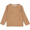 Dětské merino tričko clay melange wool stripe Wheat