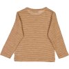 Dětské merino tričko clay melange wool stripe Wheat