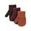 Dětské pletené vlněné palčáky sada 3ks Mikk-Line hnědá