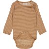 Merino body dětské clay melange wool stripe Wheat
