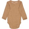Merino body dětské clay melange wool stripe Wheat