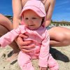 Dětský UV klobouk s kšiltem proti slunci růžový Geggamoja
