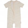 Dětský letní overal bambusový pyžamo Soft beige zebra Geggamoja
