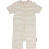 Dětský letní overal bambusový pyžamo Soft beige zebra Geggamoja