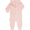 Teplákový overal dětský z organické bavlny GOTS růžový s oušky Geggamoja