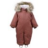 Extra teplá kombinéza pro děti mahagonová s kožíškem 1