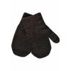 3 páry dětské pletené palčáky se třpytkami Mikk-Line - Dark Mink-Black-Antrazite