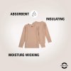 Dětské triko s dlouhým rukávem z merino vlny a bambusu Warm Taupe Mikk-Line