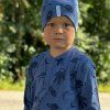 Bamboo kids' THIN hat Blue astronaut Geggamoja