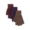 Dětské pletené vlněné prstové rukavice sada 3ks Mikk-Line Nightshade-Chocolate Chip-Rose Brown