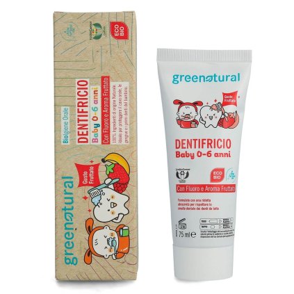 9944 zubni pasta pro deti do 6 let s fluoridem ovocna bio 75 ml greenatural