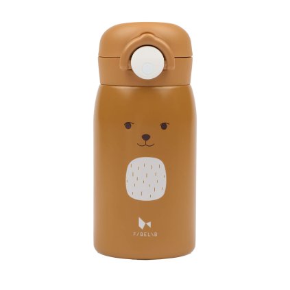 10433 detska nerezova lahev na vodu bear ochre 320 ml fabelab