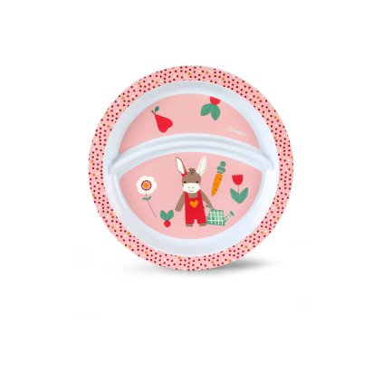 9350 3 detsky talir deleny protiskluzovy oslik ruzovy sterntaler