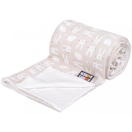 12398 3 bezova deka s bambusovou viskozou kaarsgaren zajic a oblacky 100 x 150 cm