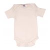 Body dziecięce z wełny merino i jedwabiu Cosilana z krótkim rękawem naturalny kremowy kolor