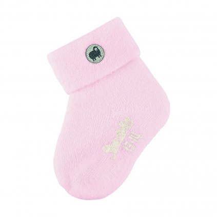 Plyšové dětské vlněné merino ponožky růžové Sterntaler