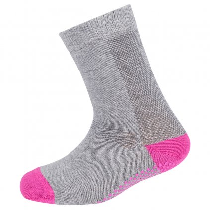 Tenké bavlněné protiskluzové ponožky růžové SAFA