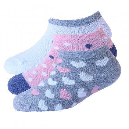 Dětské kotníčkové ponožky z bavlny srdce výhodné balení 3 páry TRIPPE SAFA
