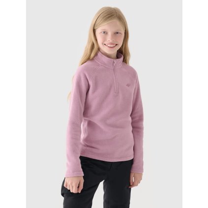 Dětská fleecová mikina rolákového střihu LIGHT PINK 4F