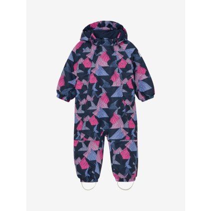 Dětská teplá zimní kombinéza růžová AOP Color Kids