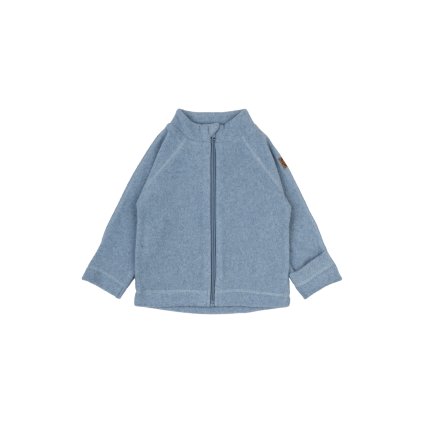 Bavlněná fleecová dětská mikina na zip Faded Denim Melange Mikk-Line