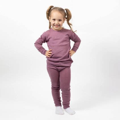 Dětský set ze 100% merino vlny SAFA - orchidejová barva