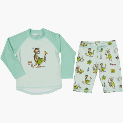 Dětský UV set s dlouhým rukávem Geggamoja - barva modrá Pettson and Findus