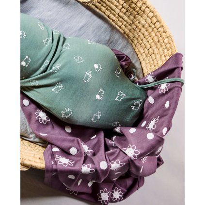 Dětská merino deka LFOH - Plum Daisy