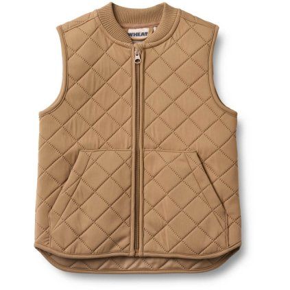 Dětská termo vesta Gilet Ede WHEAT - hnědá hazel