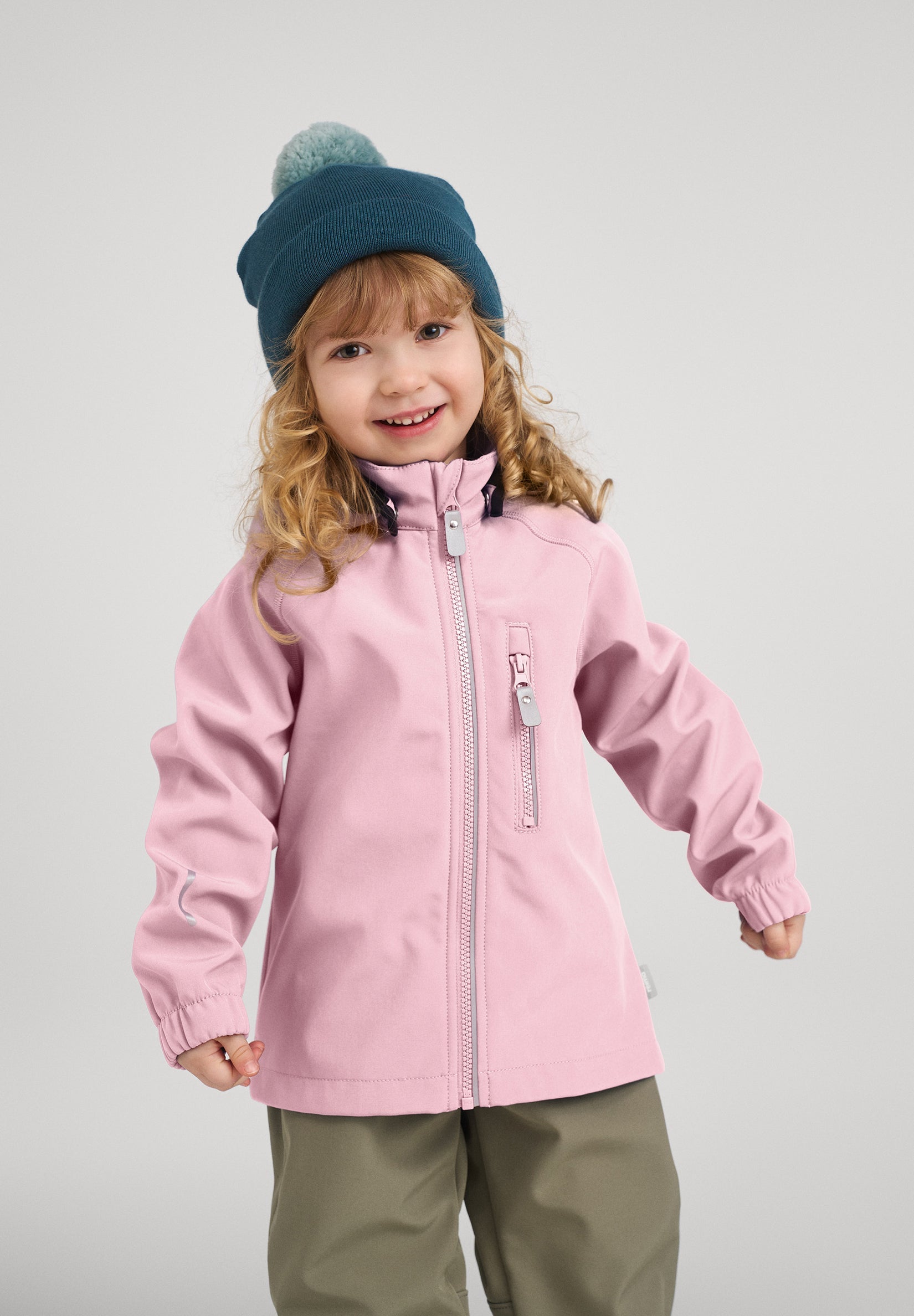 Detská softshellová bunda Reima Vantti - grey pink Veľkosť: 104