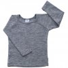 Dětské merino triko s dlouhým rukávem šedé SWEET CHEEKS MERINO